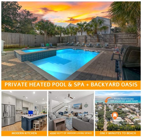 Enchanting Oasis: Private Pool, Spa, Gated Beach Access, Bikes