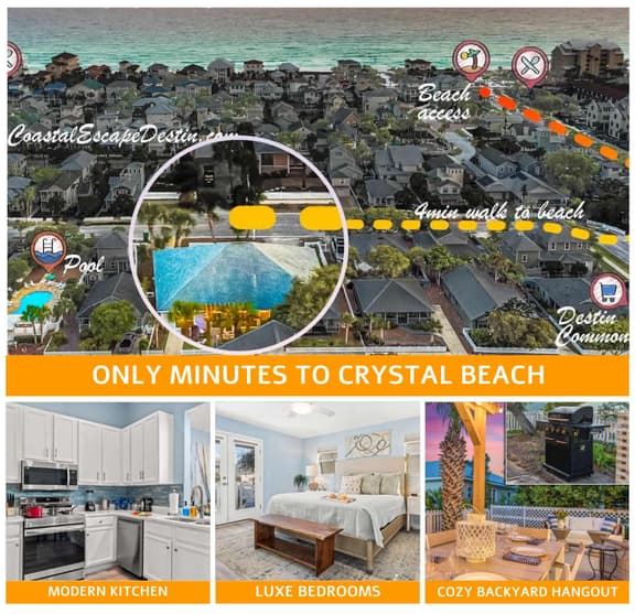 Luxe Home | 4 Min Walk to Crystal Beach & Pool