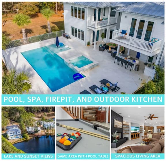 Luxe, Lakefront, Heated Pool/Spa, 5 mins to Beach